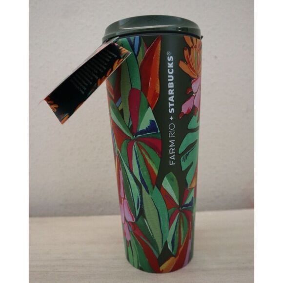 Farm Rio +Starbucks Green Banana Mix 16oz Hot Cup Tumbler Summer '25 RARE - Picture 1 of 13